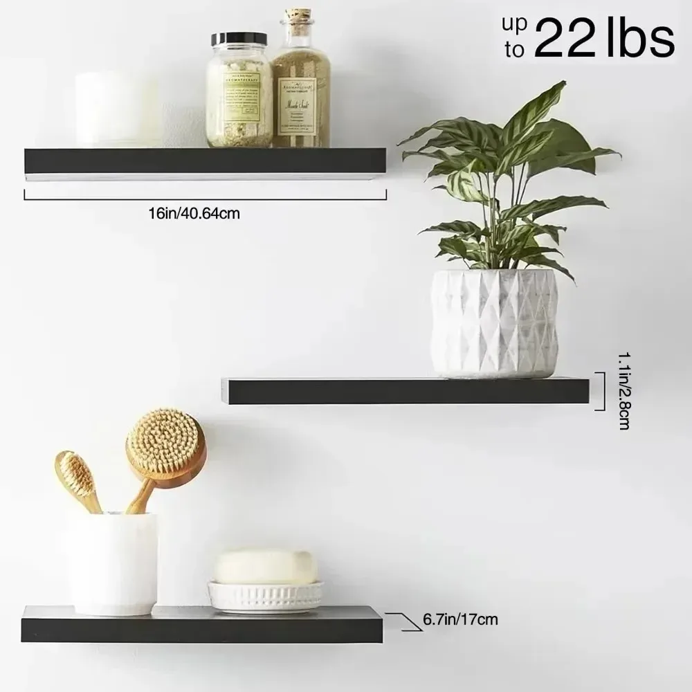 

Wall Mounted Wood Shelf Creative Bookshelf Picture Ledge Shelf Household Storage Rack Floating Shelves Background Wall Decor