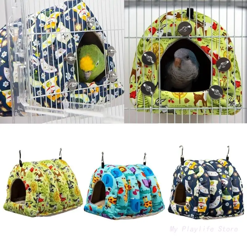 Warm Bird Nest Winter Bed Snuggle Hanging House Cage Tent Plush Hideaway for Small Medium Parrot Conure Cockatiel