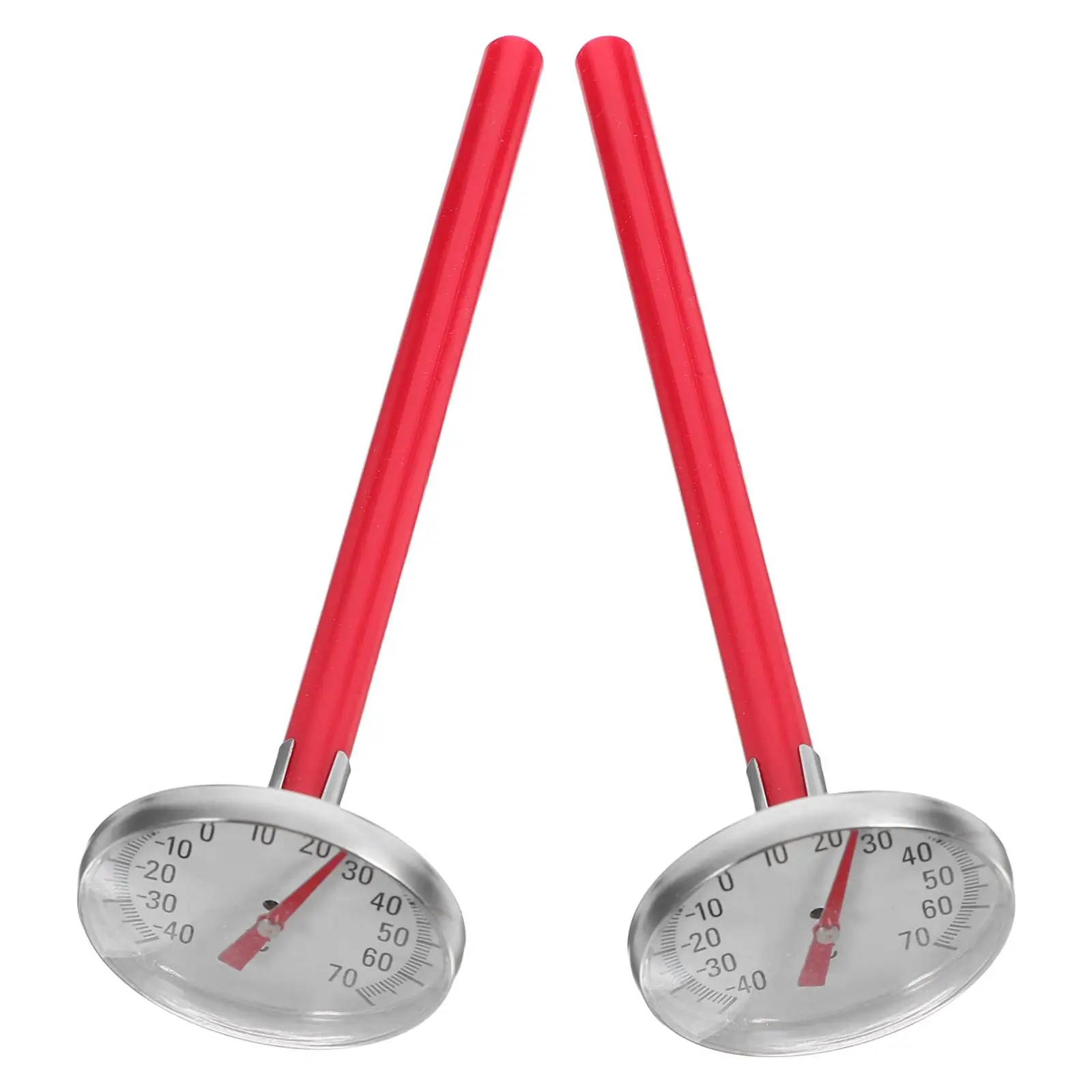 

2Pc Car Interior Decoration Clock Shape Mechanical Thermometer Car Styling Interior Accessories for Car Decoration (Red)