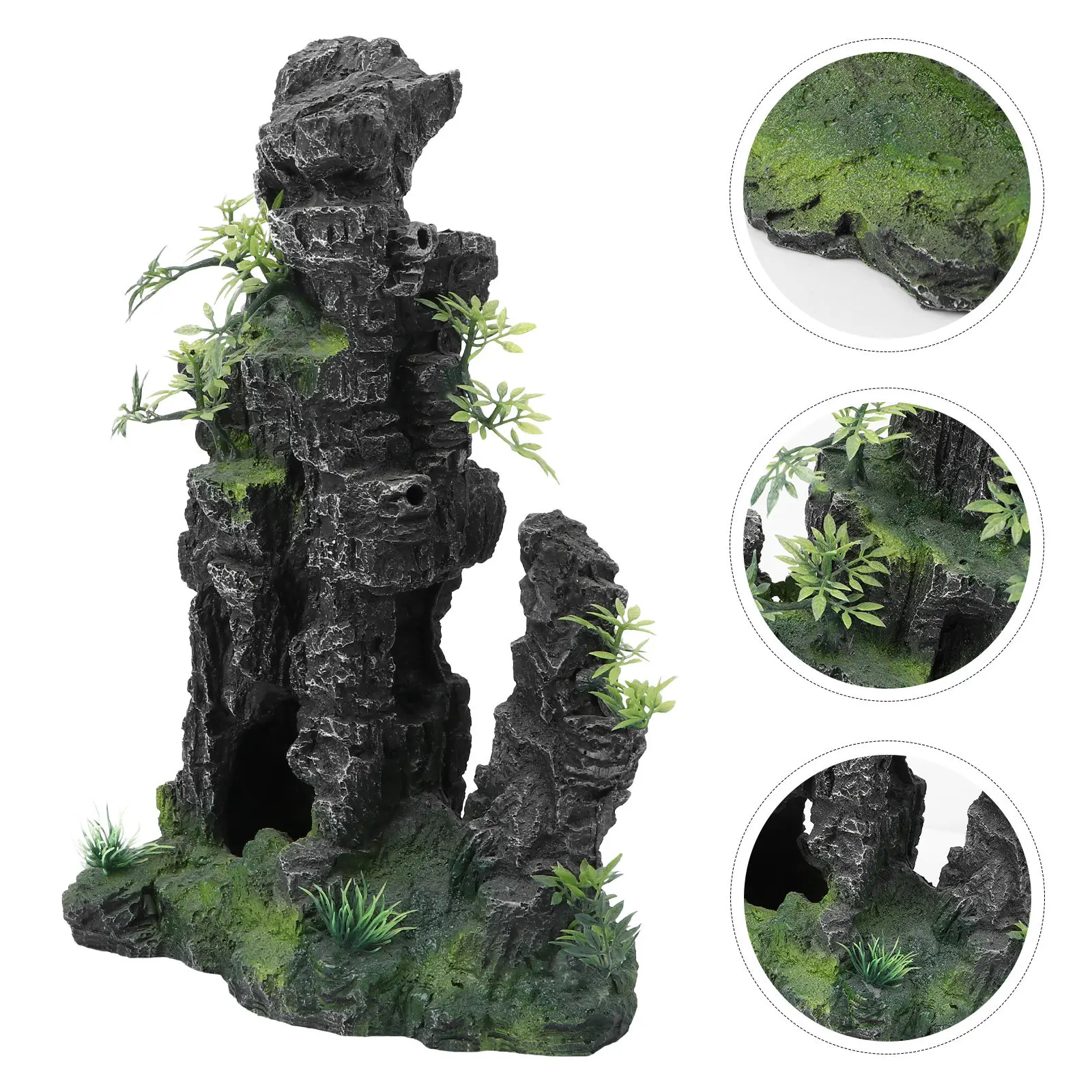 

1 шт. Реалистичный декор для аквариума: горный пейзаж из смолы для акваскейпинга и украшения рабочего стола