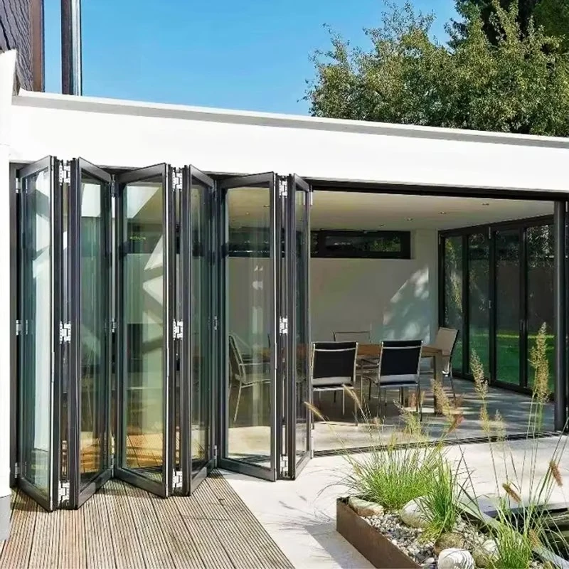 American Coastal Home Folding Bi-Folding Doors Aluminum Double Glazing Terrace Louvers Fast Delivery