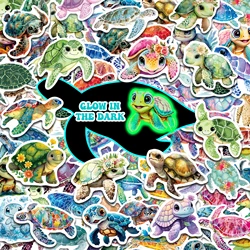 Glow in The Dark Cute Cartoon Sea Turtle Stickers 51pcs Self-adhesive Waterproof Luminous Stickers Decoration Supplies