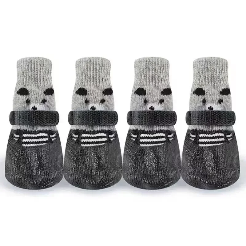 Dog Cat Boots Shoes Socks Waterproof Dog Shoes Rain Snow Pet Booties Anti-Slip Small Puppy Sock Shoes with Adjustable Drawstring