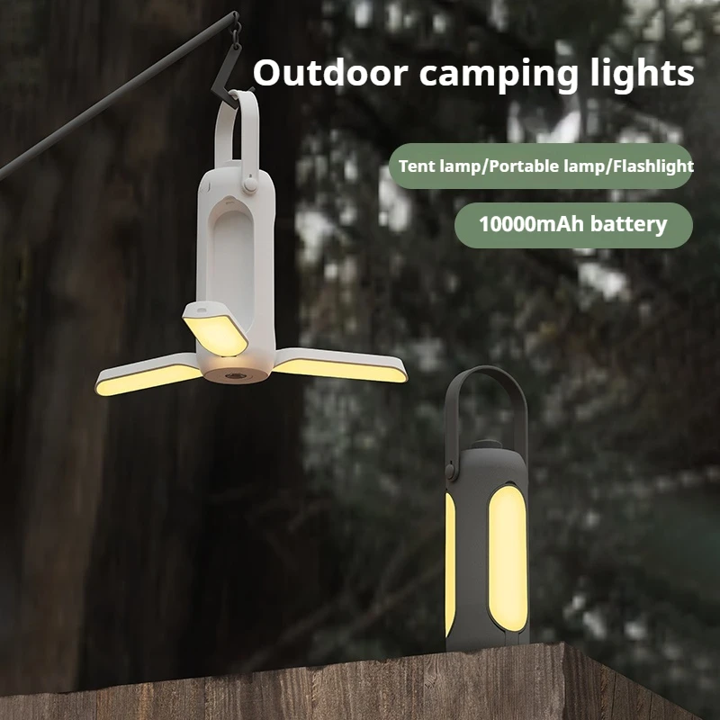 Foldable Outdoor Camping Lamp High Capacity Portable USB Rechargeable Tent Light Hang or Stand