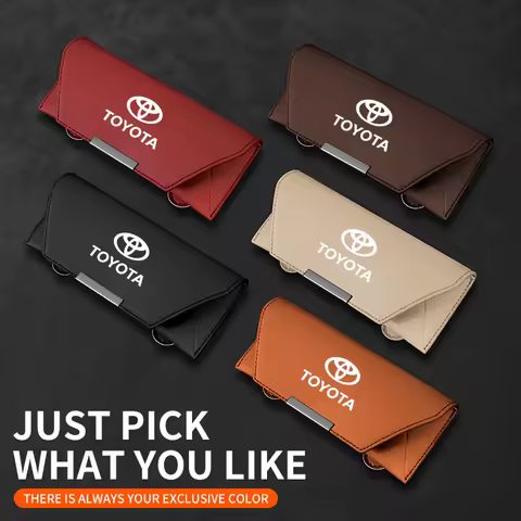 NEW Car Visor Glasses Case for Toyota Corolla Yaris Prius CHR SUV Aygo Camry Auris Avens Sunglasses Storage Box car sticker