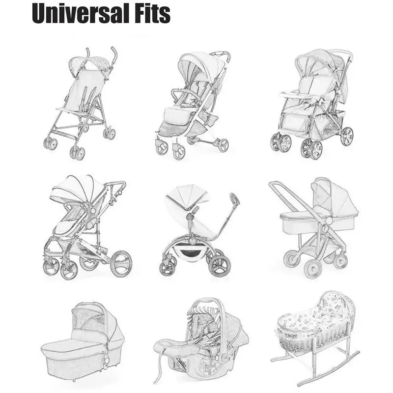 ผ้าคลุมรถเข็นเด็ก2ชิ้นตาข่ายรังผึ้งใช้ซ้ำได้ฝาแบบตาข่ายที่คลุมสำหรับอุ้ม2ชิ้นสำหรับเดินเล่นในฤดูร้อน
