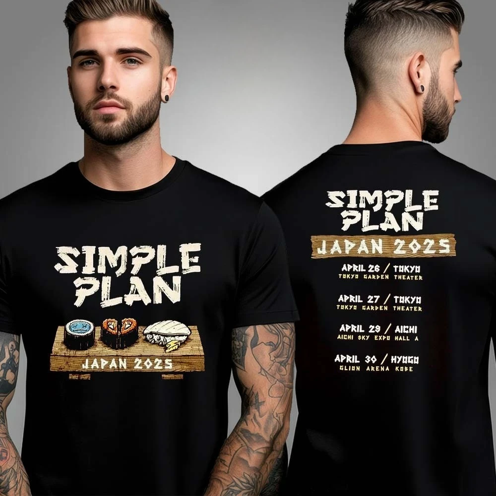 خطة بسيطة جولة اليابان 2025 الجدول الزمني للجنسين تي شيرت الراقية الفاخرة لكل من الرجال والنساء أفضل Y2k الصيف