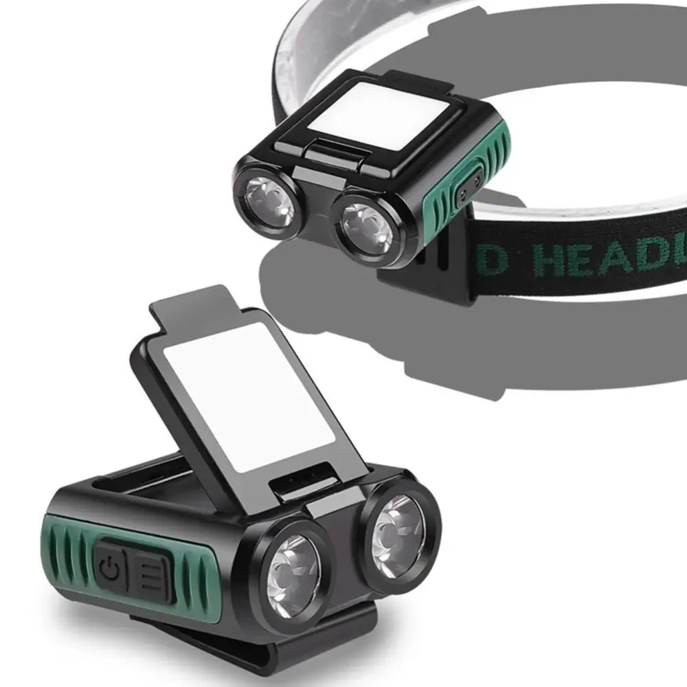 Portable USB Rechargeable Induction Headlamp Search Light Waterproof Cap Clip Light LED 1200Mah Sensor Headlamp Camping