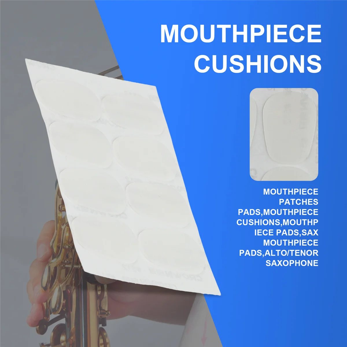 TCE 8개 알토/테너 색소폰 색소폰 마우스피스 패치 패드 쿠션 0.8mm---반투명