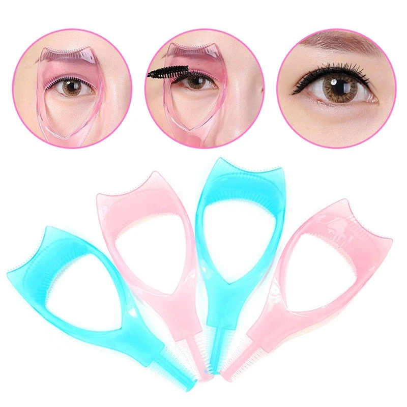 Random Color 1pc Multi-Functional 3-in-1 Eyelash & Eyeshadow Makeup Tool - Eyeliner Aid Lashes, Eyelash Comb, Plastic