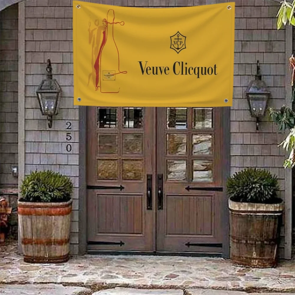 Double Penetration Flag Veuve Clicquot Flags for Bedrooms Home Garden Fall Decor Custom Flag to Hang Outdoor Decoration Tapestry