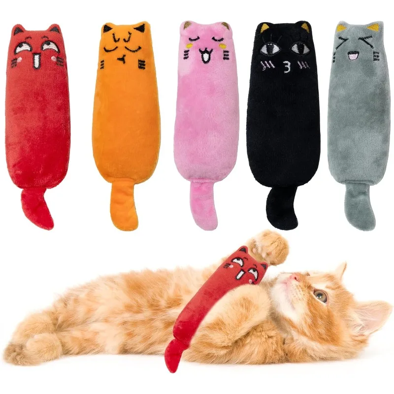 1PCS Kitten Teeth Grinding Cat Plush Thumb Pillow Pet Products Toy Rustle Sound Catnip Toy Cat Supplies Pet Cute Cat Toys