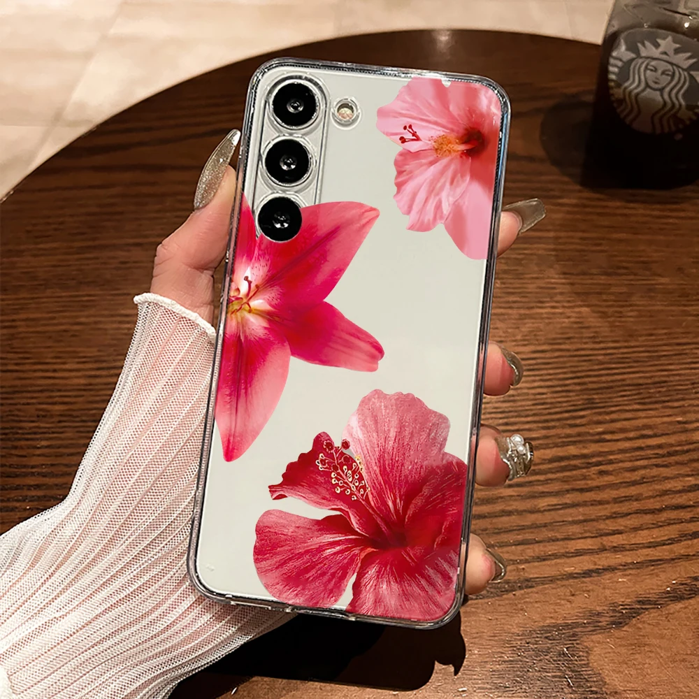Orchideenblumen-Hülle für Samsung Galaxy S26 S25 S24 S23 Ultra S22 S21Plus FE A57 A56 A55 A54 A53 A36 A35 A34 5G Klare Weiche Schutzhülle – Detail 3