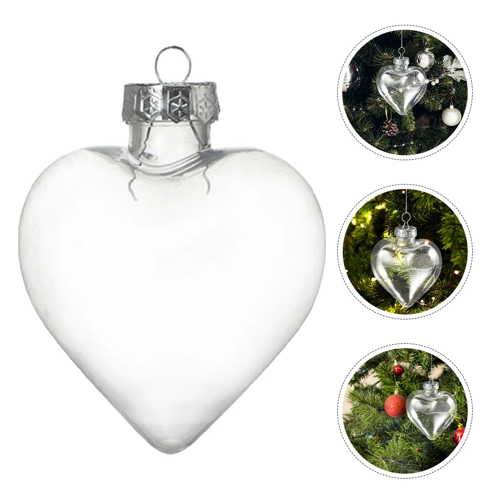 

10pcs Shaped Christmas naments Clear Plastic Heart Shaped Filling Balls Hollow Balls for Tree Decor Valentine Day Fillable