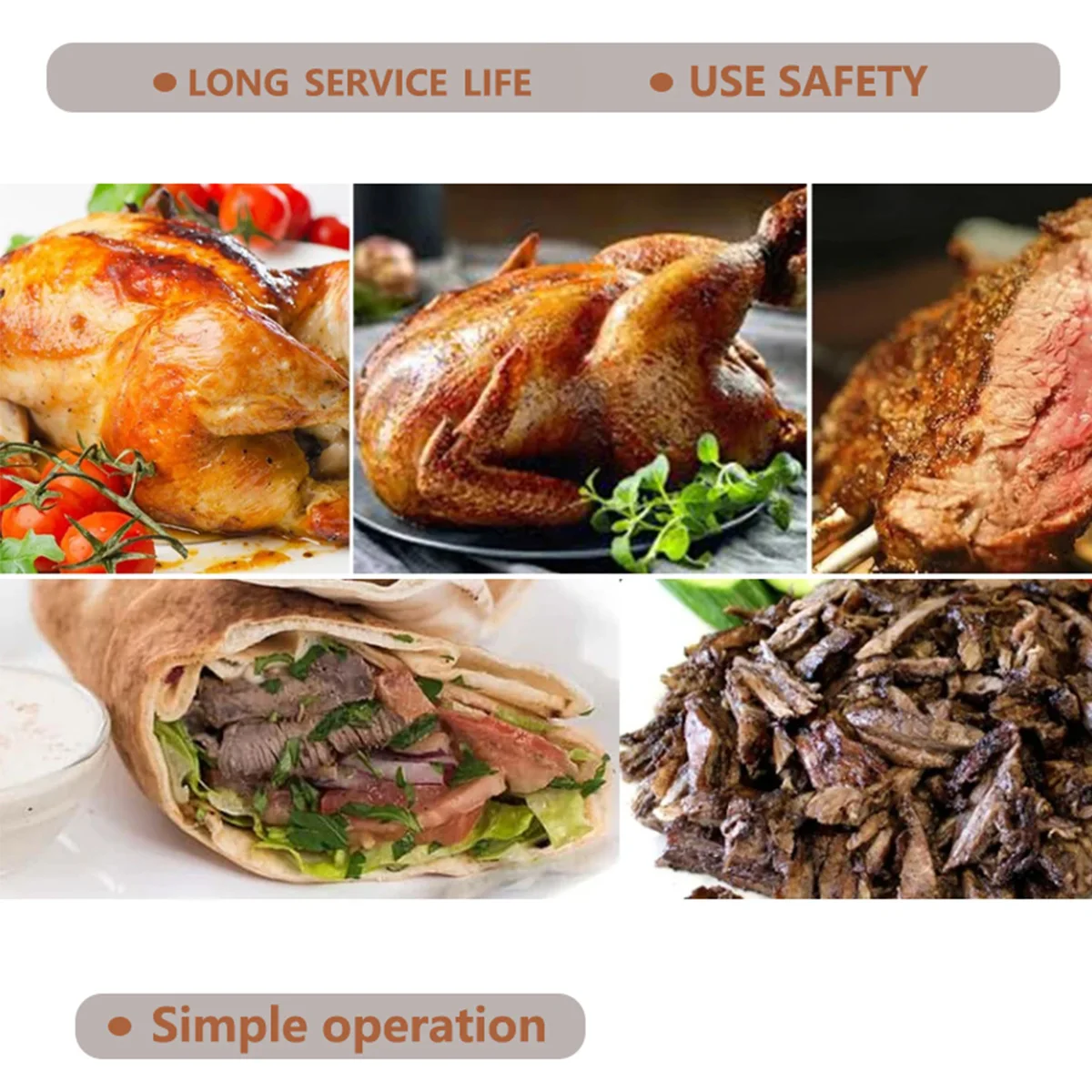 Commercial Gas Oven Grill Vertical Rotary Heating Pipe Broiler Machine Gyro Grill Kitchen Stainless Automatic Rotating Oven