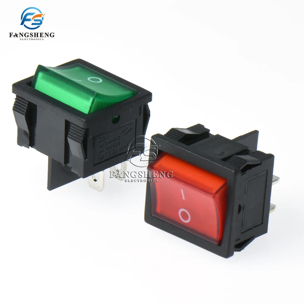 1pcs KCD5 21x24mm 21*24mm Rocker Switches Kit 4 Pin 6Pin 2 Position 3 Position 6A/12A 250VAC ON-OFF ON-OFF-ON Copper foot