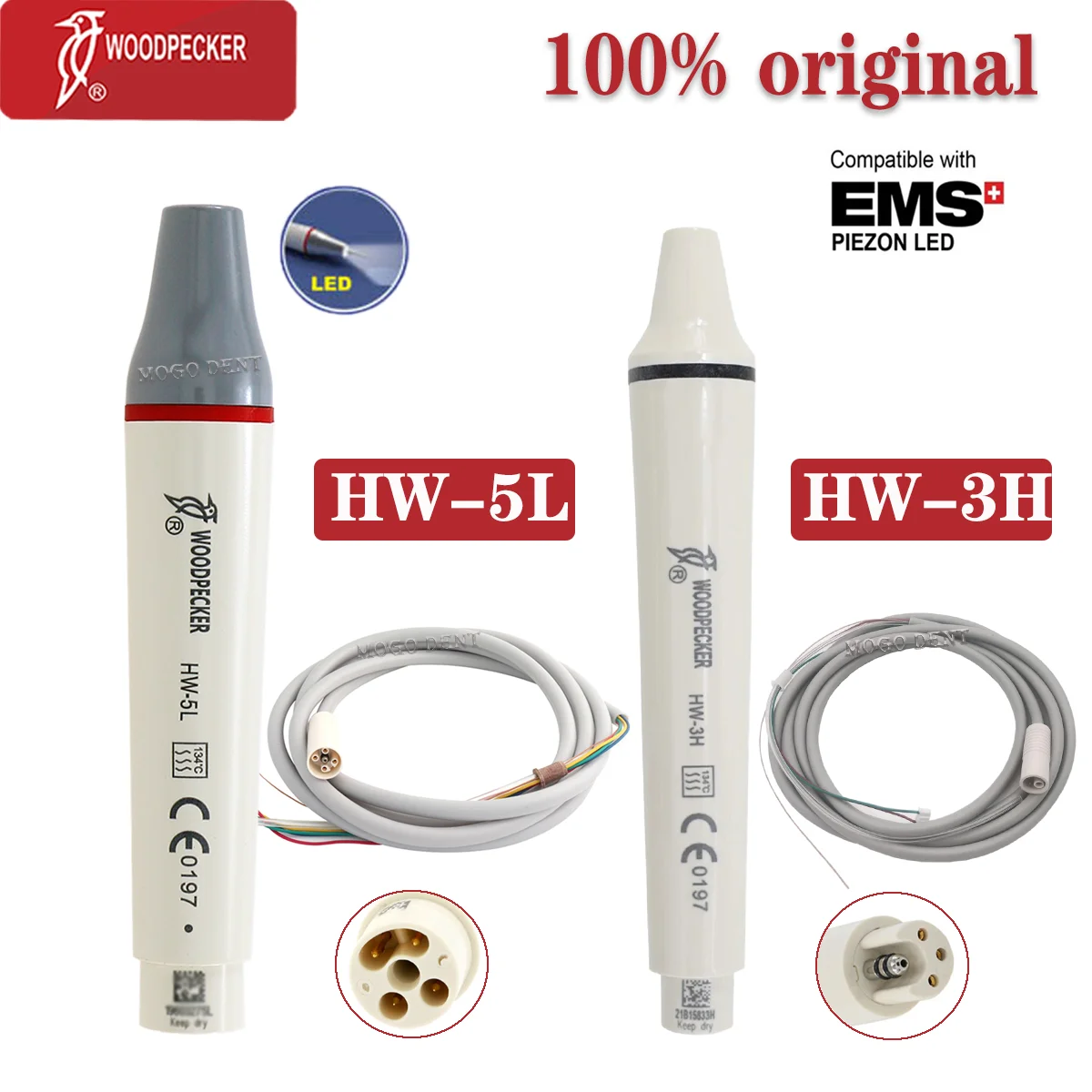 

Original Woodpecker Dental Ultrasonic Scaler Handpiece HW-5L HW-3H Detachable Cable Tube Dentistry Material Fit EMS And Mectron