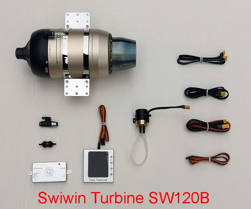 محرك نفاث SWIWIN Turbine Rc/محرك توربوجيت بدون فرش 12 كجم محرك Turbojet SW120B لطائرة البنزين RC