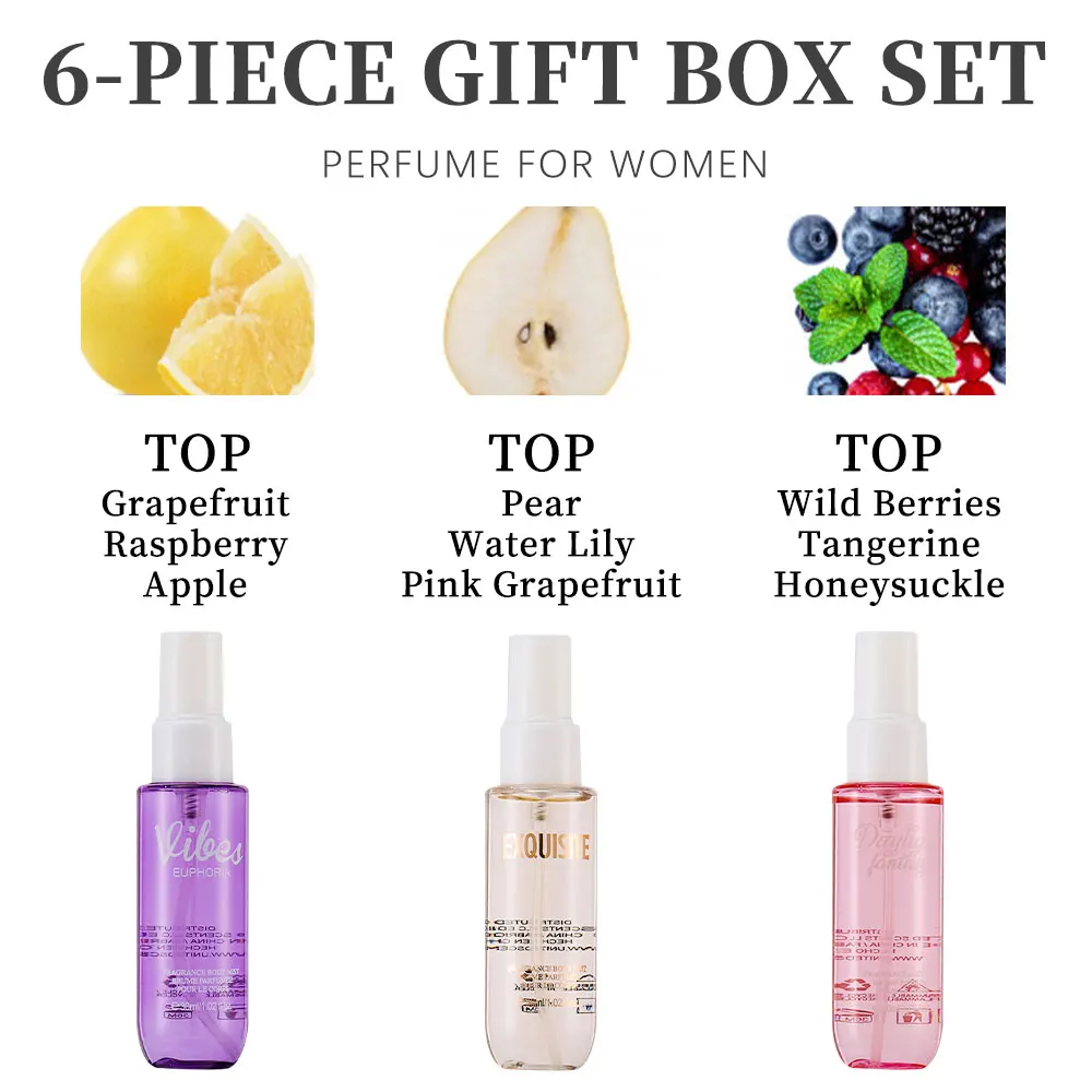 Women's Fragrance Sets 3 Pcs 1.02 fl.oz Body Mist and 3Pcs 1.7 fl.oz Body Lotion 6 Pcs  CELEBRITY COLLECTION Lotion and Mist