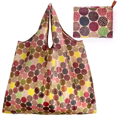 BIG Eco-Friendly Folding Shopping Bag Reusable Portable Shoulder Handbag for Travel Grocery Fashion Pocket Tote - Image 27