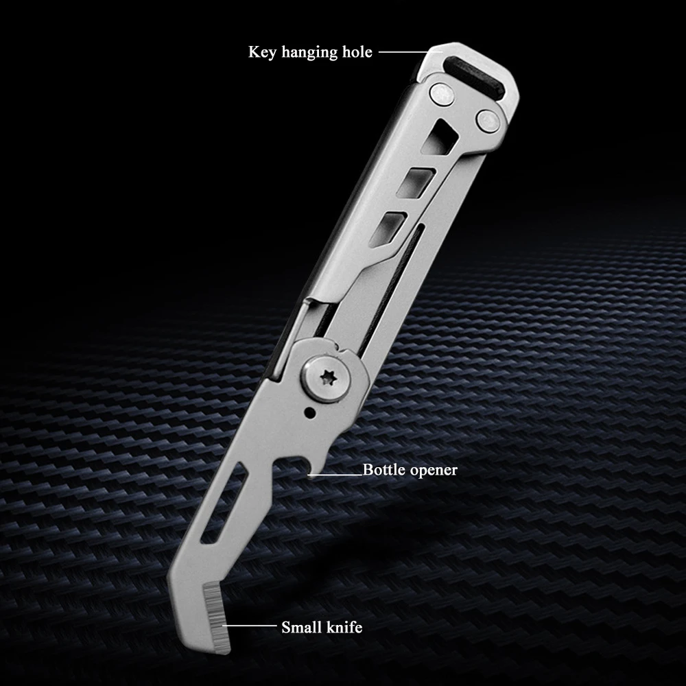 Knife Survival Gadgets Keychain Folding Knife Multitool Box Cutter Camping Emergency Hand Tools Multipurpose EDC Pocket