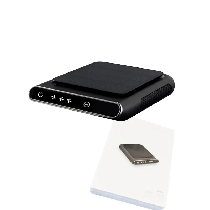 Przenośny Bezprzewodowy Oczyszczacz Powietrza USB Filtr HEPA Usuwanie Zapachów Dezodorant Samochodowy Oczyszczacz Powietrza Solarny Czarny PREZENT