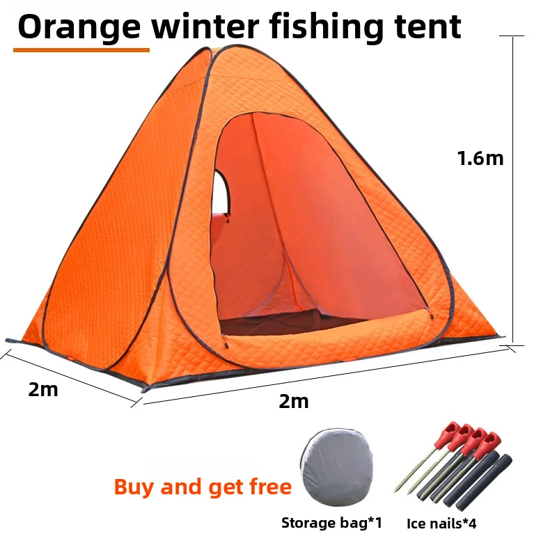 Automatic Ice Fishing Tent Pop Up Winter Fishing Cotton Shelter, No Setup Warm Coldproof Thickened for Camping Outdoor Gear