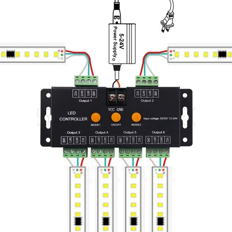 Imagem -05 - Módulos de Controle Bluetooth App Led Pixel Controller Controlador Remoto de Música 17key Ws2811 Ws2812 Sk6812 6ch