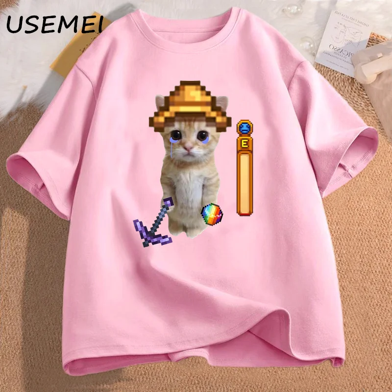 Stardew Valley El Gato T Shirt Mens Clothes Streetwear High Quality Cotton Short Sleeve Game Graphic T Shirts Streetwear Tees