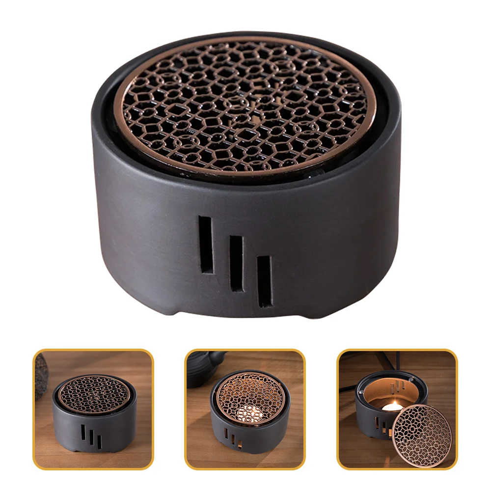 

Tea Warmer Pots Black Wax Teapot Warming Heater Base Stainless Steel Metal Light Tealight