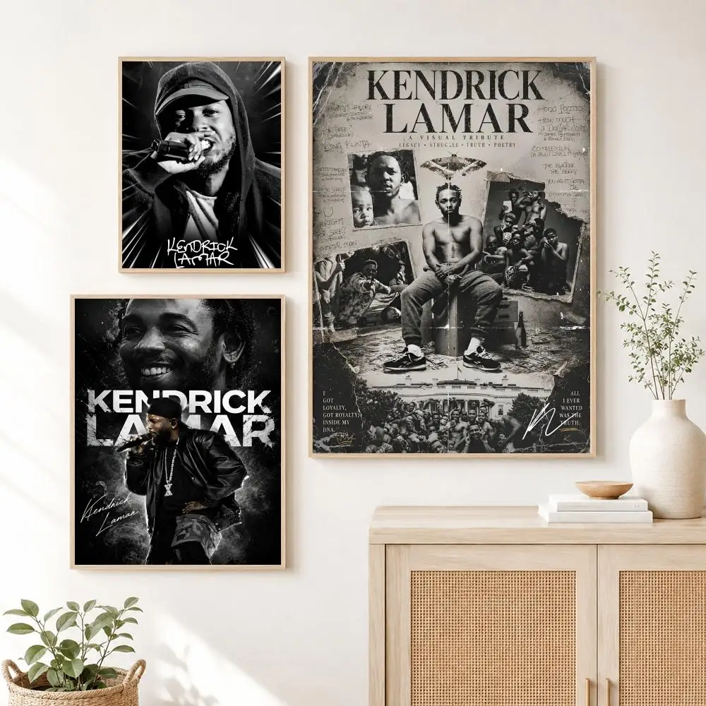 K-Kendrick L-Lamar Painting Calligraphy Canvas Painting Art for Bedroom Living Room Home Decor Wall Decoration Decals Gift