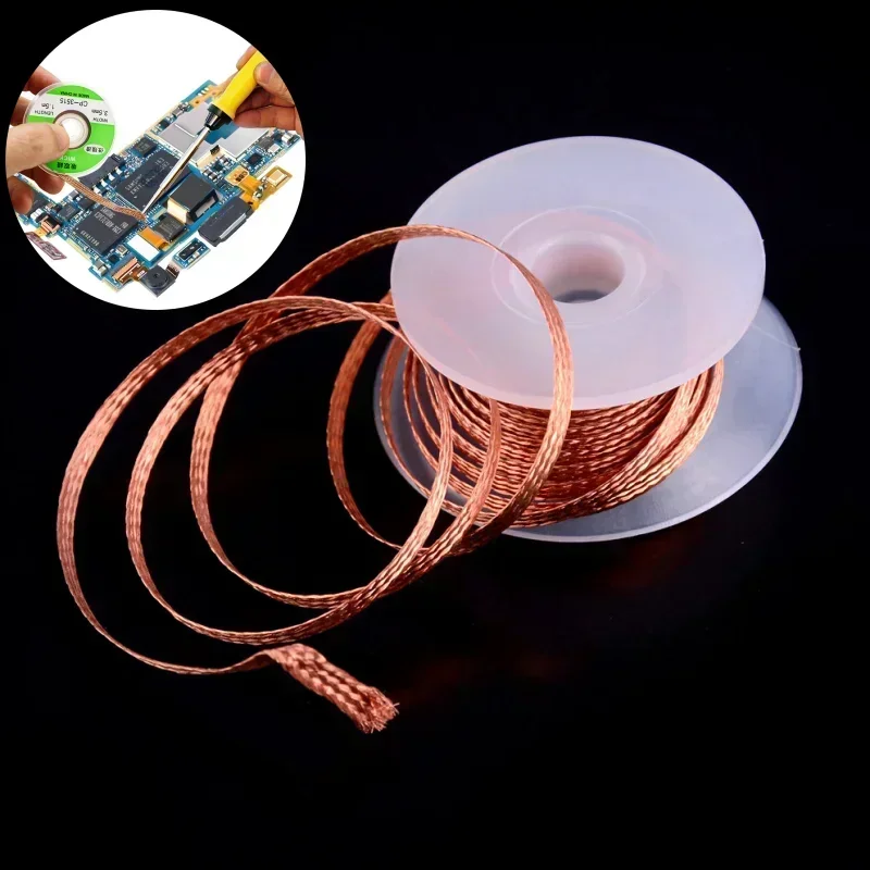 1-3.5mm Desoldering Mesh Braid Tape Copper Welding Point Solder Remover Wire Soldering Wick Tin Lead Cord Flux For Soldering