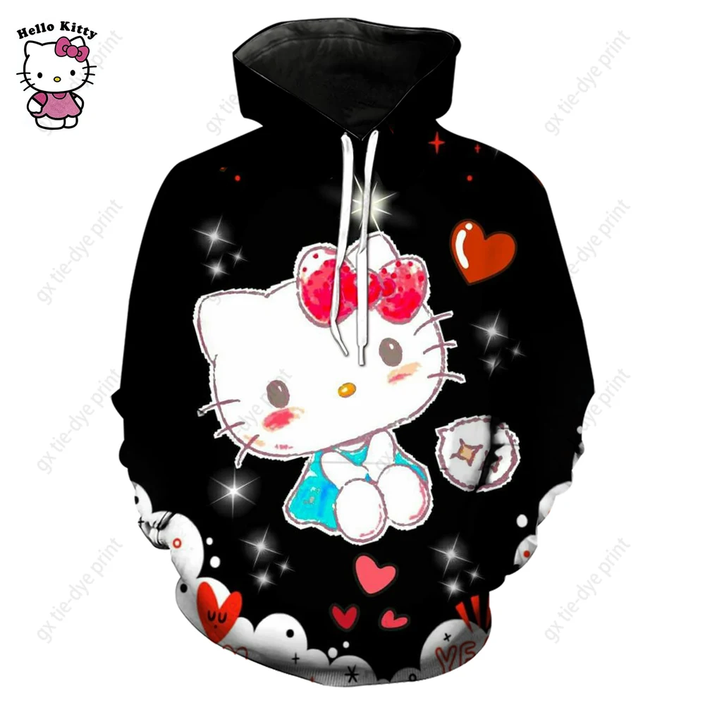 2025 جديد لطيف مرحبا كيتي ثلاثية الأبعاد هوديي البلوز امرأة الملابس Harajuku طويلة الأكمام قناع السترة بلوزات الرياضة هوديس #2