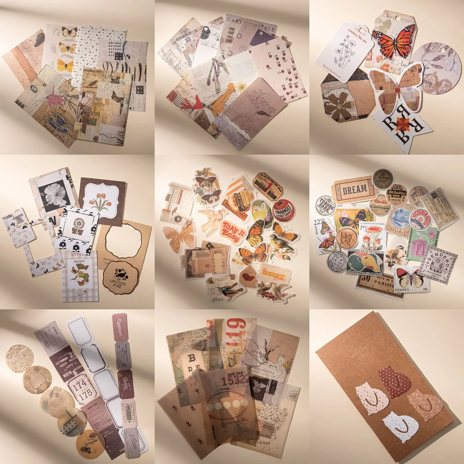 مجموعة سجل القصاصات Simno Vintage مع ملصقات اقتباسات مجموعة ورق دفتر الملاحظات TN - مثالية لمجلات الرصاصة والمخططين الحرفية #2