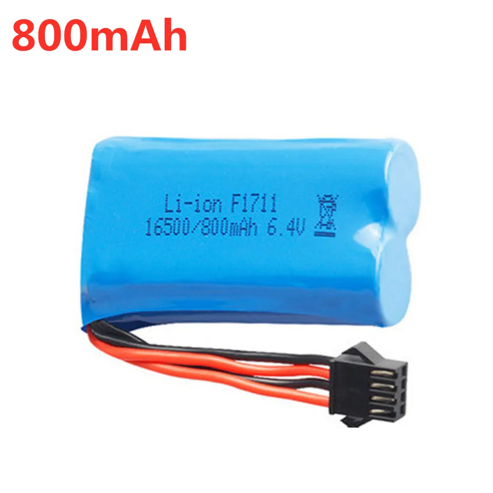 6.4v 500mah 750mah 800mah 1000mah akumulator litowo-jonowy do wltoys L959 18628 RC samochód łódź ciężarówki części zamienne