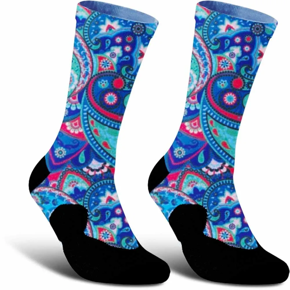 

2025 New! Creative Blue Pattern Cycling Socks – Trendy, Unisex, Sweat-Absorbent, Breathable & Durable