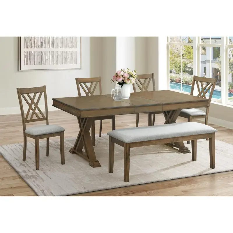 Grey Dining Bench - Stylish and Modern Seating for Kitchen or Dining Room, Perfect for Family Meals and Gatherings