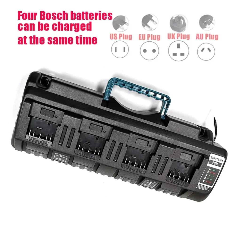 For M18 Battery Charger, 4-Ports Simultaneous Rapid Charger for Bosch 14.4V 18V Li-Ion Battery