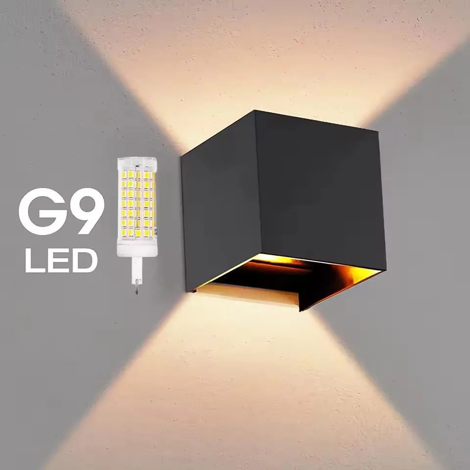 

Aluminum 9W LED Wall Lamp Waterproof IP65 LED Wall Light Outdoor Indoor G9 Replaceable Bulb for Living Room Bedroom Hallway