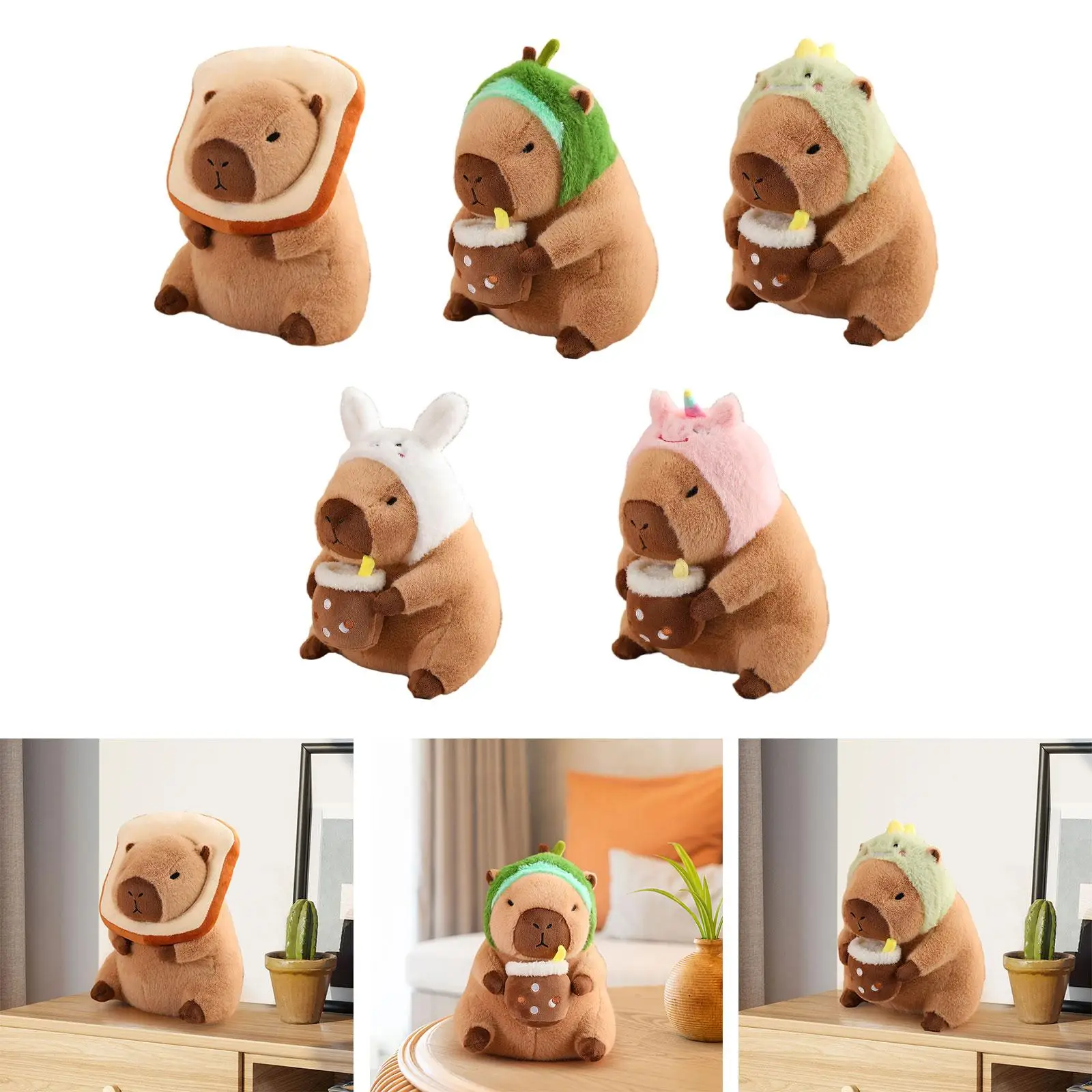 Simpatico capibara peluche capibara bambola cartone animato peluche animale decorazioni per la casa capibara peluche per bambini regali adolescenti