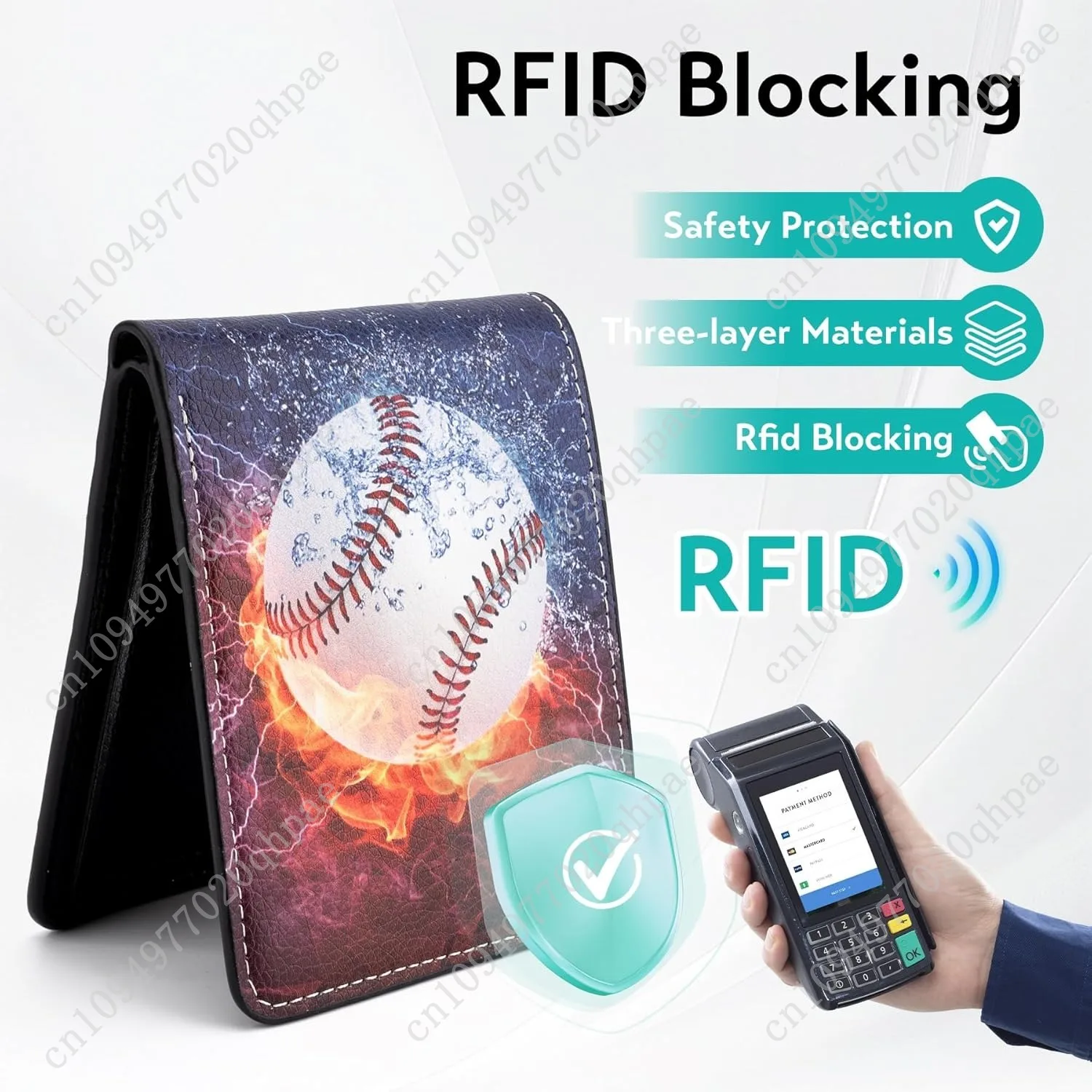 Kids Wallet for Boys, Birthday Gift for 5 6 7 8 9 10 11 12 Year Old Boy, Funny Baseball Wallet Bifold Rfid Blocking Boys Wallet