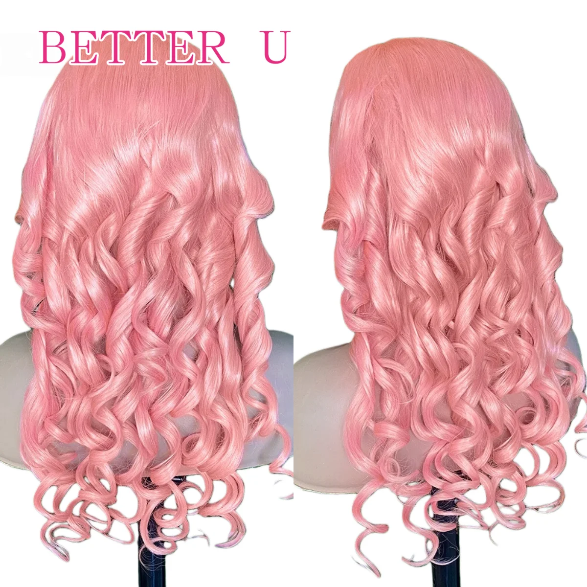 

Light Pink Human Hair Wigs Loose Wave 13x4 Lace Front Wig For Women Pre-Plucking Colored Blonde Human Hair Lace Frontal Wig 180%
