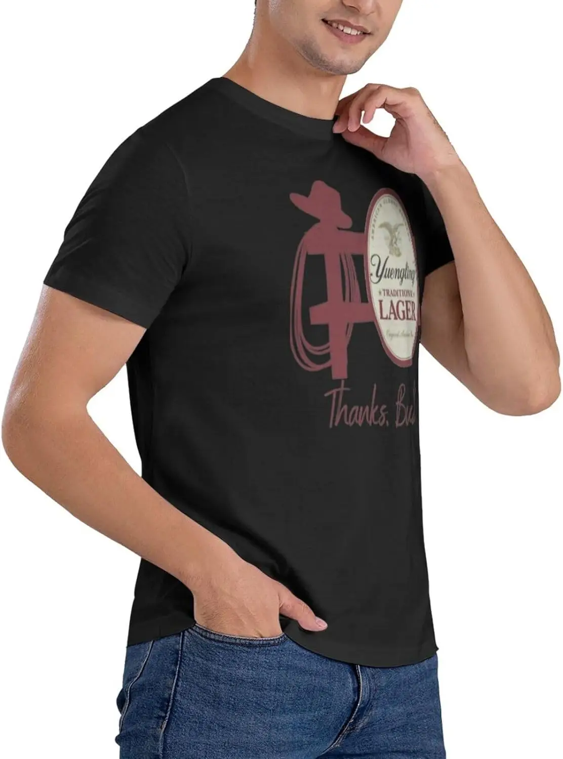 Yuenglings Men's Classic Unisex Cotton T-Shirt for Men & Women, Classic Tee Black