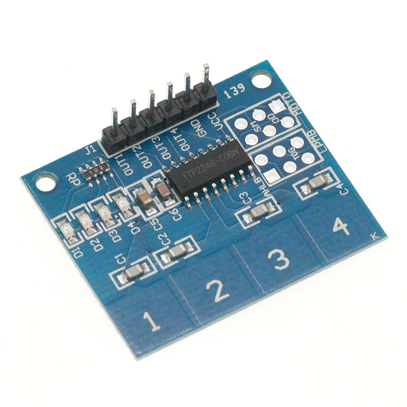 Novo módulo interruptor capacitivo sensor de toque digital de 4 canais botão para ttp224