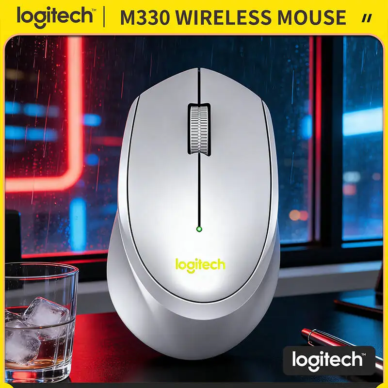 

Беспроводная эргономичная мышь Logitech M330, 2,4 ГГц, бесшумный клик, USB-наноприемник, радиус действия 10 м, надежная, для Windows, Mac, Linux, ПК