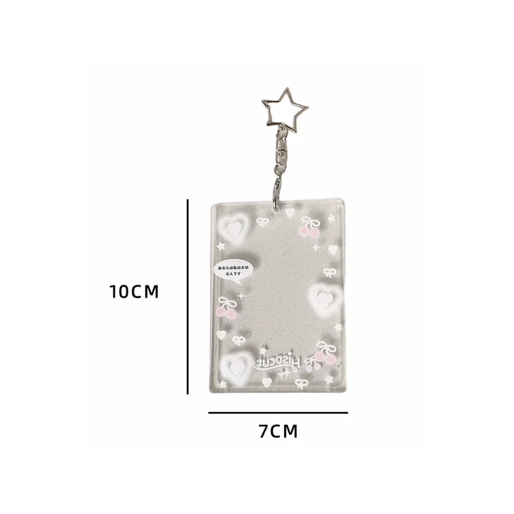 حامل بطاقات لامع شفاف على شكل قلب ملون مقاس 3 بوصات، واقي بطاقات قابل للجمع للفتيات