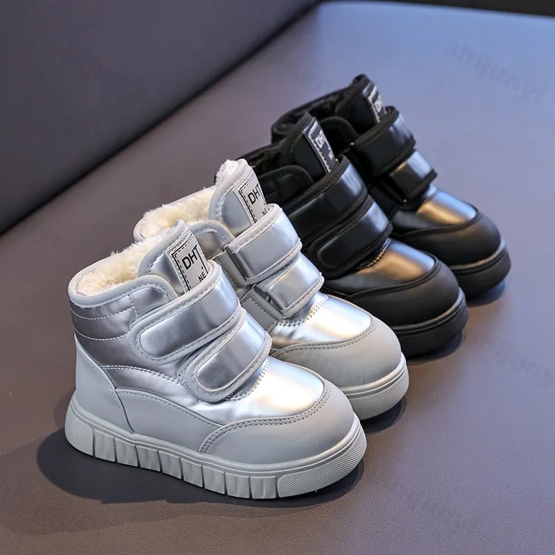

Children's Waterproof Snow Boots Winter 2025 Warm Plush Outdoor Ankle Boots Platform Non Slip Kids Casual Shoes Girls Boys Boots