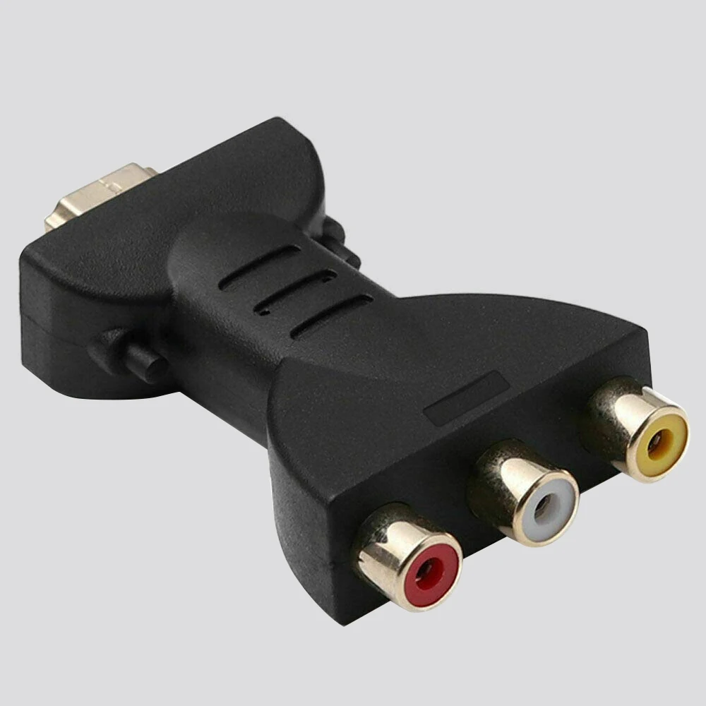 HDMI Male to 3 RCA Female Adapter, Composite AV Converter for TV HDTV DVD Projector Home Theater, Uni-Directional