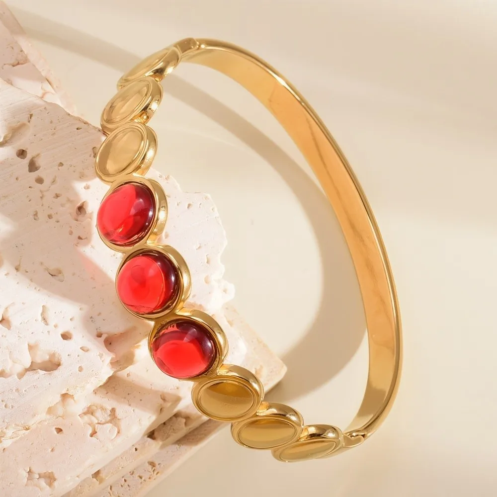 Alloy Cat's Eye Stone Bracelet Stackable Colored Dropper Oil Colored Dropper Oil Bangle Retro Vintage Women's Hand Bracelet