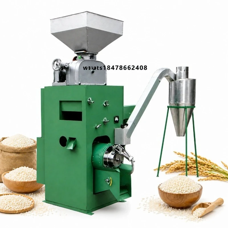 Combined Rice Mill Machine Rubber Roller Rice Milling Machine 800-1600kg/h Low Broken Farm Use New 380V 18.5-22kW